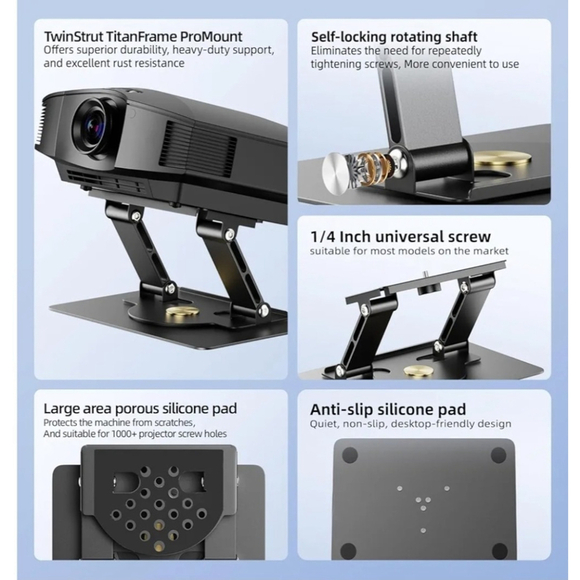 Projector Stand - 35 Lbs Load Capacity, 360° Rotatable & Foldable. - Picture 5 of 9